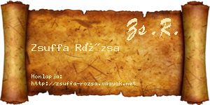 Zsuffa Rózsa névjegykártya