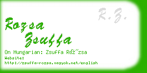 rozsa zsuffa business card